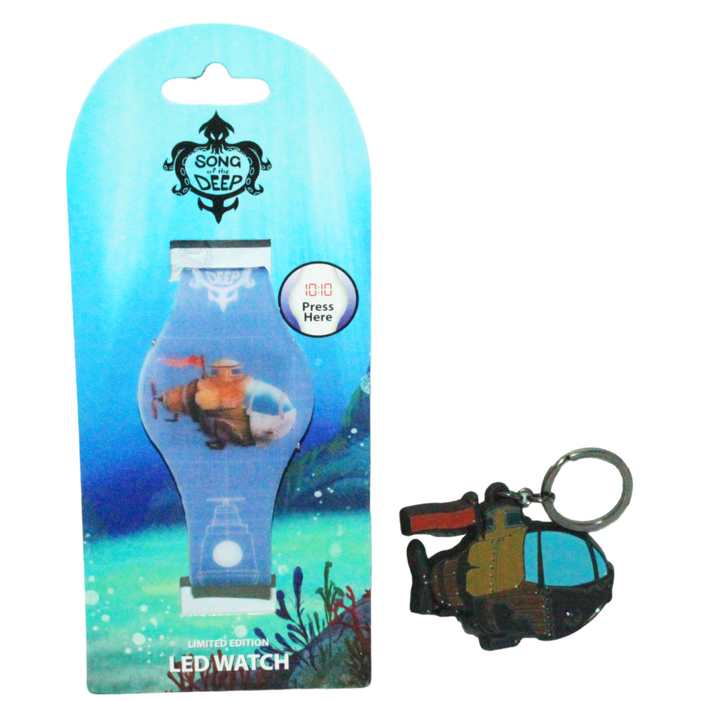 Song Of The Deep Video Game Jewelry - LED Vinyl Watch + Metal Keychain 2016